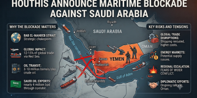 Yemen’s Houthis Announce Maritime Blockade Against Saudi Arabia